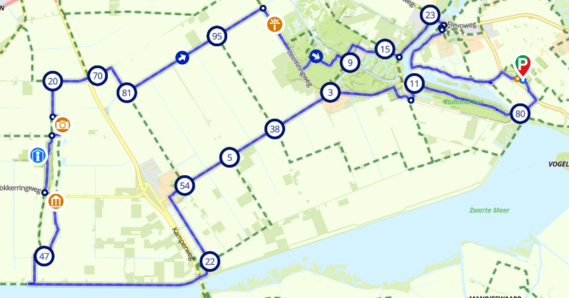 Fietsen/wandelen (even met de auto)